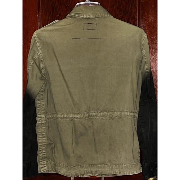 CURRENT ELLIOTT ARMY GREEN & BLACK ROOMY UTILITY JACKET SIZE 1 / S / SMALL - Picture 2 of 4